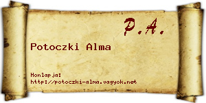 Potoczki Alma névjegykártya